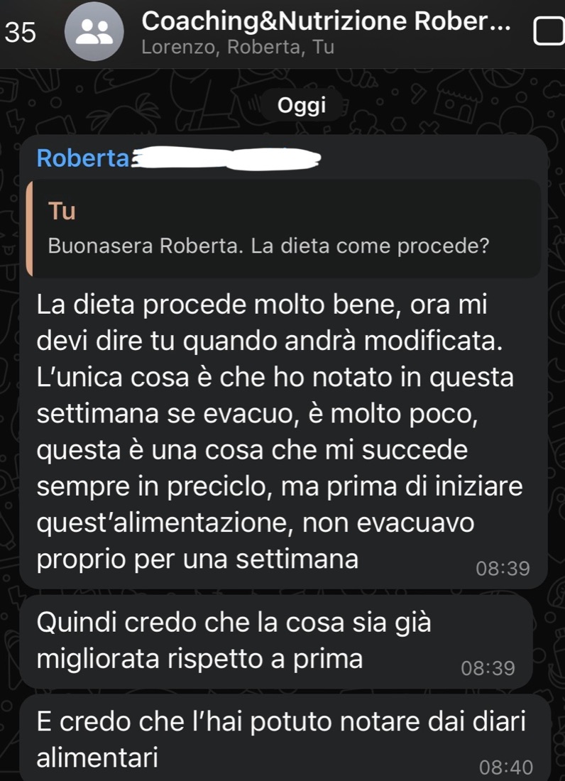 Roberta: prima non evacuavo per una settimana